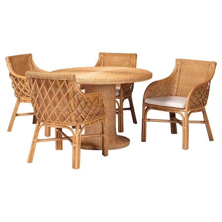 Bali & Pari Wymond Natural Rattan Dining Set 262-14154-13944-ZORO