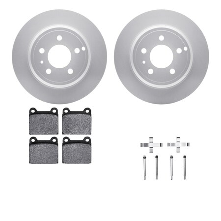 Dynamic Friction Co DFC GEOSPEC Coated Rotors with 5000 Brake Pads - Ceramic and Hardware 4512-27067