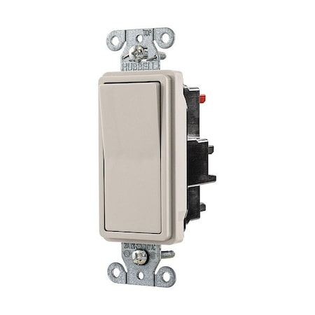 Hubbell WallSwitch, 1hp, Rocker, 20A, LightAlmond DS120STLA