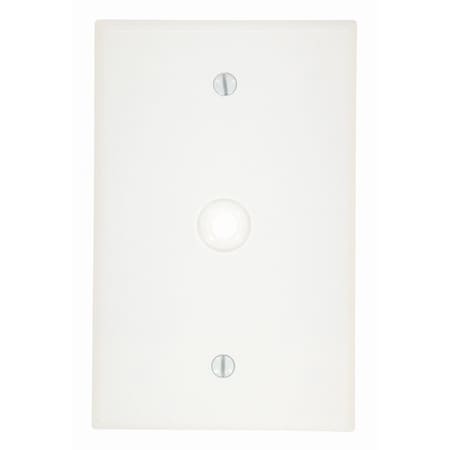 Leviton Telephone/Cable Wallplate, Midway Size, Gang 1, White 80513-W