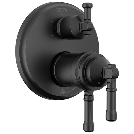 Delta Broderick 17T Series Integrated Diverter Trim 6-Setting In Matte Black T27T984-BL