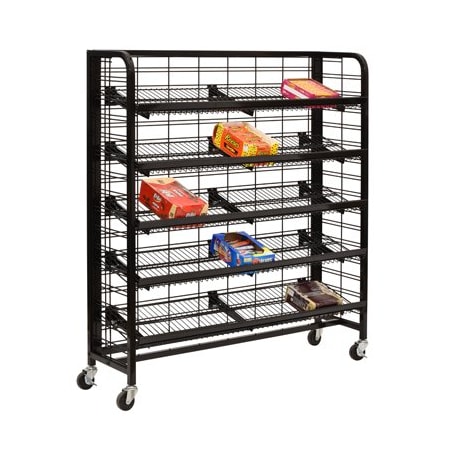 Specialty Store Services 48 in. Deluxe Candy and Snack Display Rack, 5 Shelves and Casters 92348