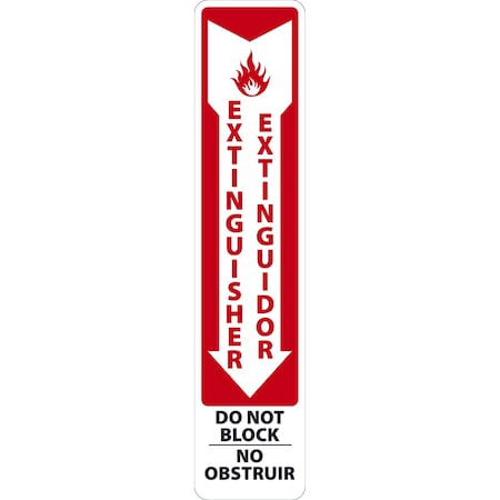 Accuform Spanish-Bilingual Fire Extinguisher Sign, 18 in Height, 4 in Width, Vinyl, Rectangle SBMFXG934VS