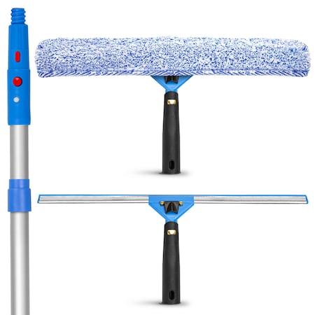 Gritt Commercial Pro Window Washing Kit with with 18 Squeegee, 18 Washer and 6' Telescopic Pole GRI137-6F-18