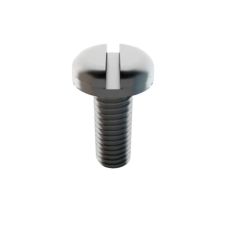 #10-32 x 1/2 in Slotted Pan Machine Screw, Plain 18-8 Stainless Steel, 5 PK