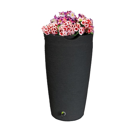 Good Ideas Impressions Eco Stone 50 Gallon Rain Saver - Contains Recycled Material GI-REC-STO50-BLK