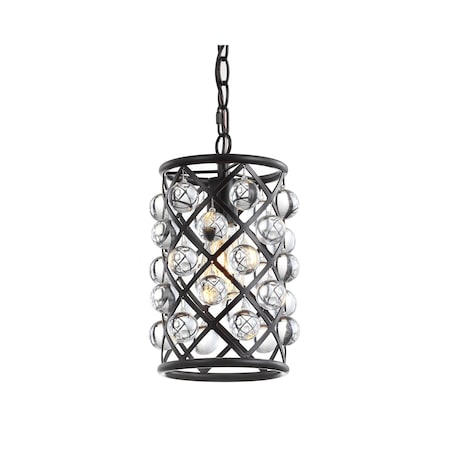 Jonathan Y Gabrielle 8" Metal/Crystal LED Pendant, Oil Rubbed Bronze / Clear JYL9506A