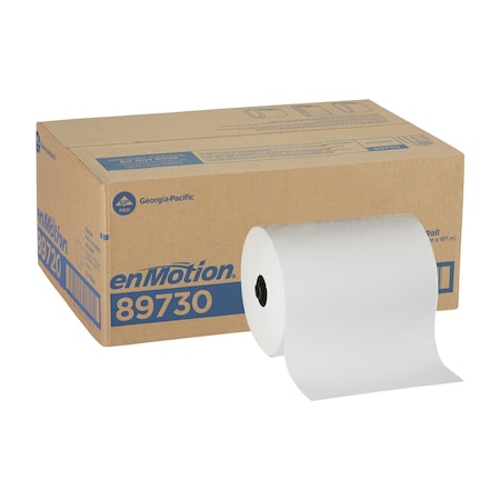 Georgia-Pacific enMotion Hardwound Paper Towels, 1 Ply, Continuous Roll Sheets, 550 ft, White, 6 PK 89730