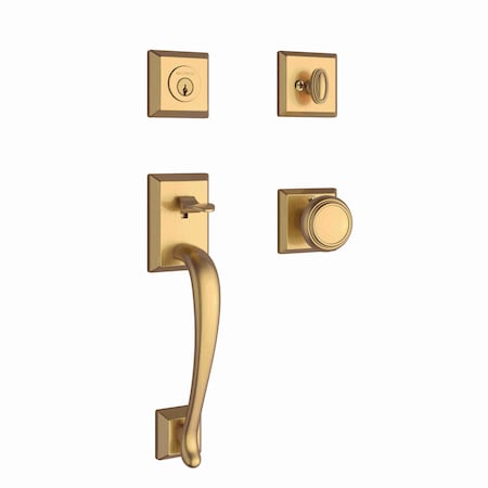 Baldwin Single Cylinder Napa Handleset Traditional Knob and Traditional Square Rose with 6AL Latch and SCNAPXTRATSR044