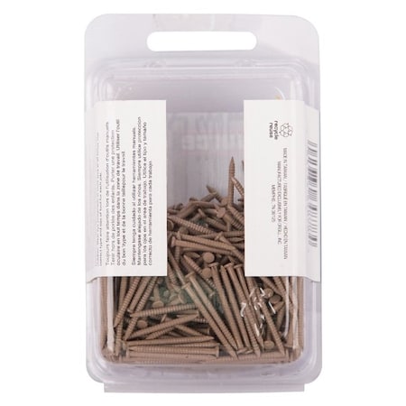 Prosource Panel Nail, 16D, 1 in L, Steel, Painted, Flat Head, Ring Shank, Oak, 171 lb NTP-079-PS