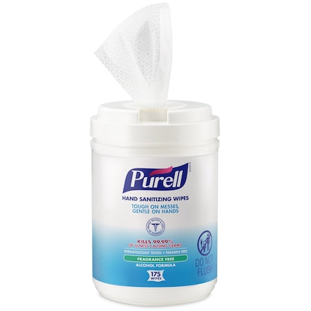 Purell Hand Sanitizing Wipes, Alcohol Formula, 175 Count Canister 9031-06