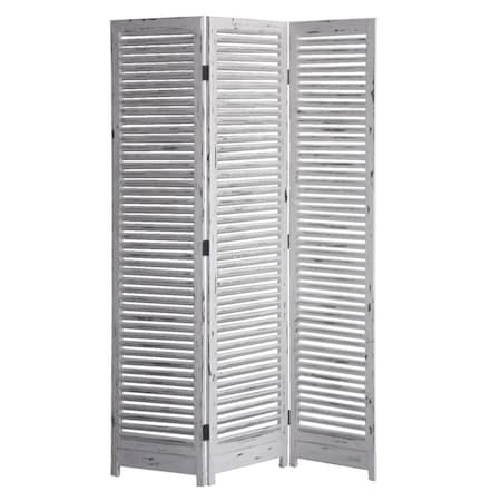 Homeroots 71" White Folding Three Panel Screen Room Divider 342752