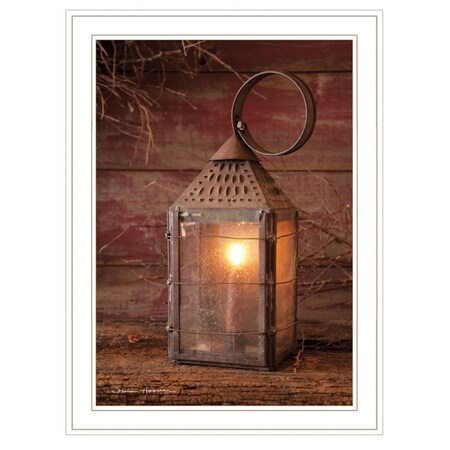 Homeroots Innkeepers Lantern 3 White Framed Print Wall Art 406872