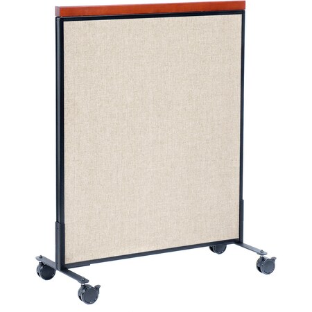 Global Industrial Interion Mobile Deluxe Office Partition Panel, 36-1/4"W x 46-1/2"H, Tan 694967MTN