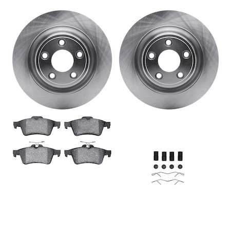 Dynamic Friction Co DFC Rotors with EURO 5000 Ceramic Brake Pads includes Hardware 6612-20087