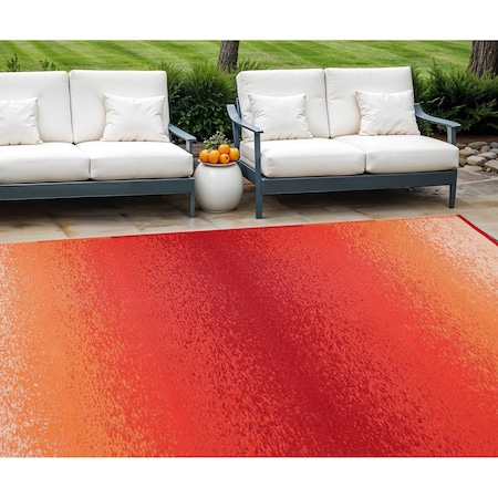 Homeroots 8' X 10' Orange Indoor Outdoor Area Rug 555625