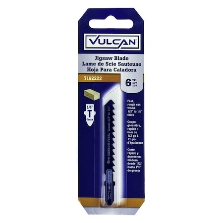 Vulcan High-Speed Jig Saw Blade, 3 in L, 6 TPI 823431OR