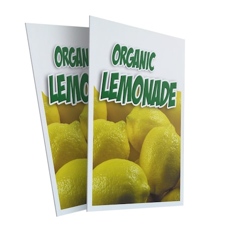 Signmission Organic Lemonade, Plastic Signs Only 24 Inch x 36 Inch, Corrugated Plastic, 2PK CSB-2436-2PACK-Organic Lemonade