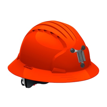 Jsp Full Brim Mining Hard Hat w/HDPE Shell, 6-Point Polyester Suspension and Wheel Ratchet Adj. 280-EV6161M-OR