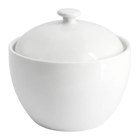 Our Table Simply White 13 Ounce Porcelain Sugar Bowl in White 133032.01