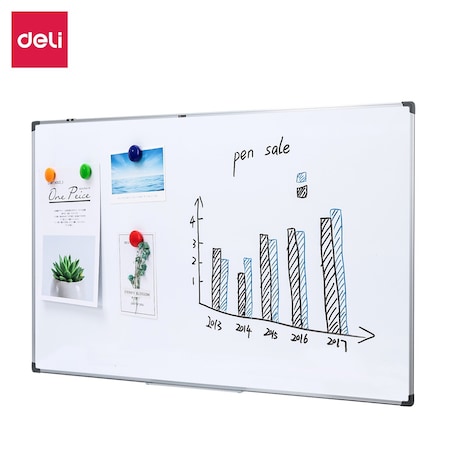 Deli Whiteboard 48x72, Smooth Dry-Erase, Aluminum Frame, Tray E39037A