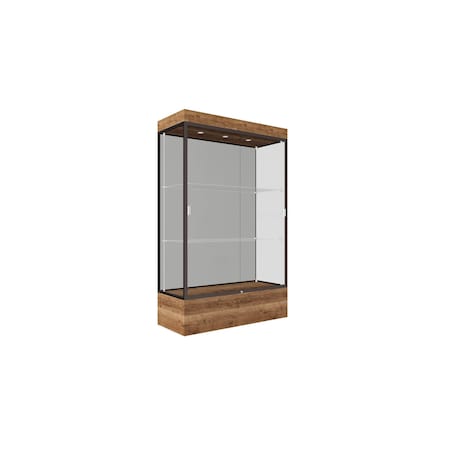 Ghent 76''H x 48''W x 20''D Edge Display Case 12'' Base w/ Harbor Back & Dark Bronze Frame 94LFHB-BZ-PUO