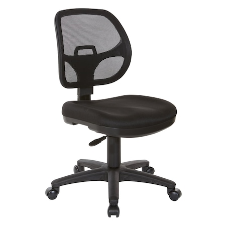 Office Star Products EM Series Mesh Screen Back Task Chair with Fabric Seat, Black em2910