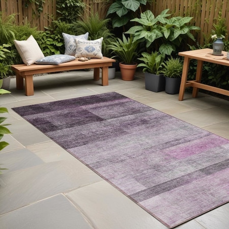 Homeroots 8' Purple Ombre Washable Indoor Outdoor Runner Rug 563665