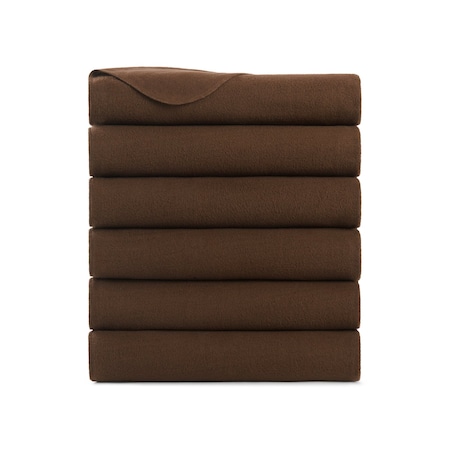 Arkwright Home Cozy Soft Polar Fleece Throw Blanket 50x60 Brown (6pk), 6PK P-FCPL-6PK-BR