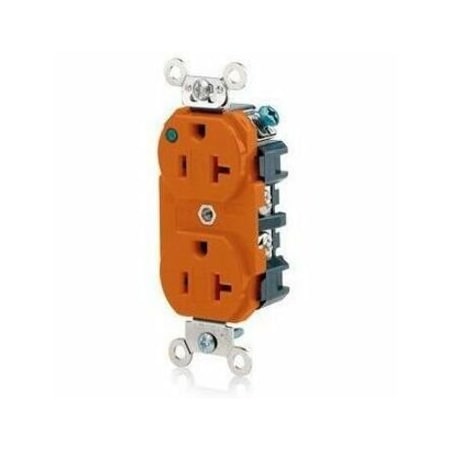 Leviton PlugsandReceptacles, 20A, 125VAC, Org, Nylon 8300-PLO