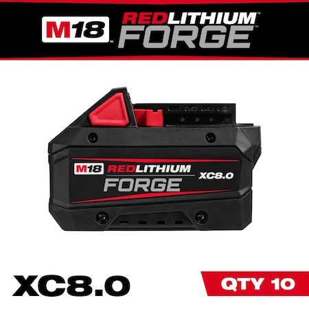 Milwaukee Tool Cordless Battery, 8 Ah, Li-Ion, 18V DC 48-11-1883