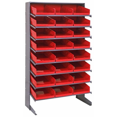 Quantum Storage Systems SINGLE SIDED PICK RACK W/24 RED BINS QPRS-110RD