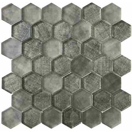 Apollo Tile Coin Gray 11.8 in x 11.8 in Glass Glossy Floor and Wall Mosaic Tile 4.83 sqft/case, 5PK APLSRA8810A