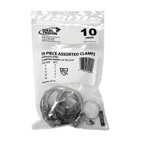 Ideal Tridon 671755A 0.21 in. Stainless Steel Hose Clamp Assortment 4515433
