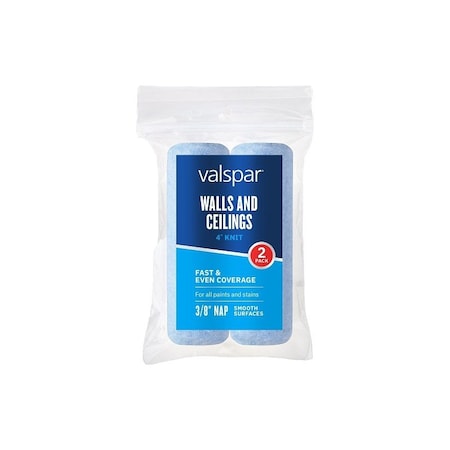 Valspar Wall and Ceilings Trim Knit Roller Cover, 3/8 in Thick Nap, 4 in L, Polyester Cover 880430438