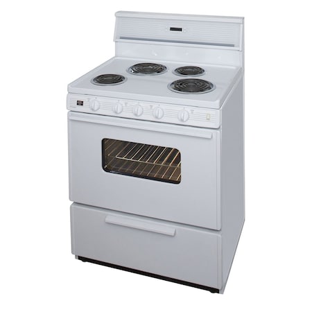 Premier Electric Range, 30 inW x 46 inH x 26 inD, 3.91 cu. ft. Oven, Windowed Oven Door, Coil Top, White 805719