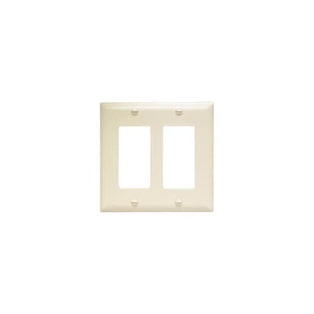 Pass & Seymour TradeMaster TP Wallplate, 4.6875 in L, 4-3/4 in W, 2 -Gang, Nylon, Light Almond TP262LACC30