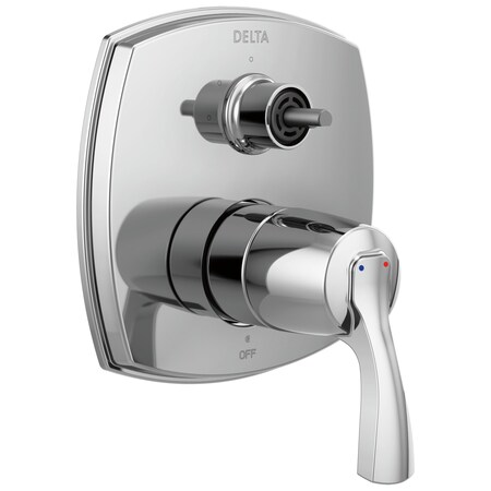 Delta Stryke 14 Series Integrated Diverter Trim with Three Function Diverter Less Handle Lumicoat Chrome T24876-PR-LHP