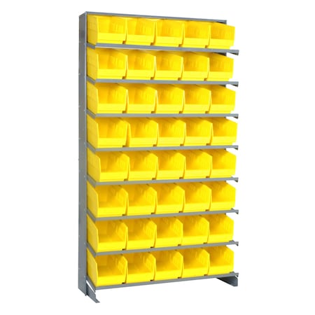 Quantum Storage Systems SINGLE SIDED PICK RACK W/40 YELLOW BINS QPRS-204YL