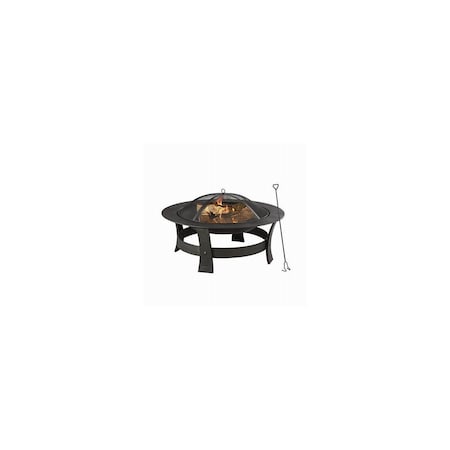 Bali Fire Pit, Wood Burning, Black, 35 In. SRFP11406