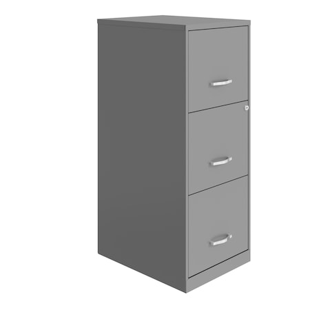 Space Solutions 14.25 in W 3 Drawer Vertical File Cabinet, Arctic Silver 25151