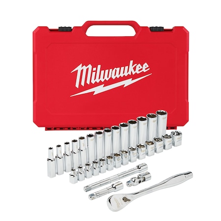 Milwaukee Tool Skt Wrch St, Chrm, 6Pt, 6 - 19 mm 48-22-9508