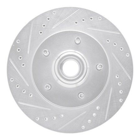 Dynamic Friction Co DFC Brake Rotor - Drilled and Slotted - Silver 631-54145L