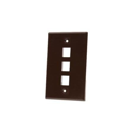 Cable Wholesale Keystone Wall Plate, Brown, 3 Port, Single Gang 3012-03203