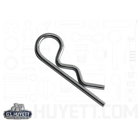 Huyett Bridge Pin, Zn Plt Spg Stl, .059 Wire Dia x 1.125 L x .25 In Eye Dia x Fits .25 to 5/16 Shft BP-2103