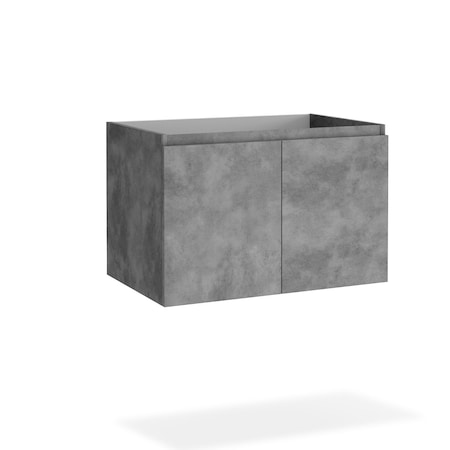 Homeroots 28" Gray Wood Freestanding Bathroom Vanity With White Sink And Two Drawers 627419