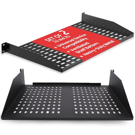 Pyle Pyle 19-Inch 1U+2U Server Rack Shelves - Universal Mounting Tray, Wall Mount, 110lbs Capacity PLRSTN42U