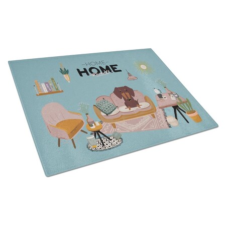 Carolines Treasures Chocolate Dachshund Sweet Home Glass Cutting Board - Large CK7976LCB