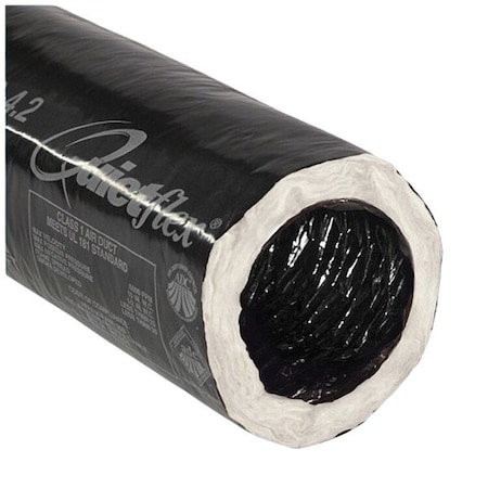 Quietflex Insulated Flexible Duct, Black, 25 ft L 465