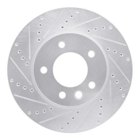 Dynamic Friction Co DFC Brake Rotor - Drilled and Slotted - Silver 631-74050D